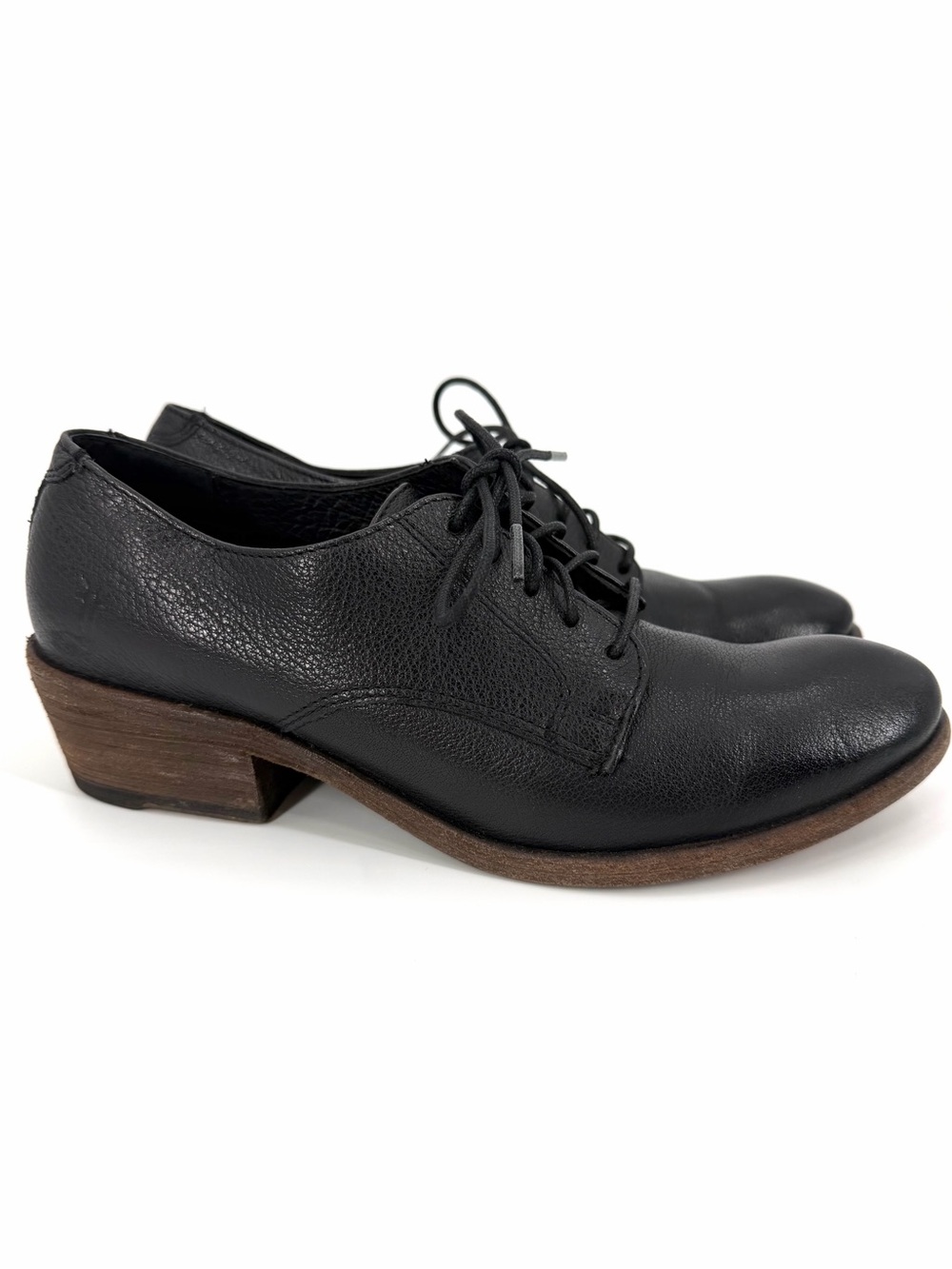 Frye Carson Lace Up Leather Oxford Black Sz 6.5